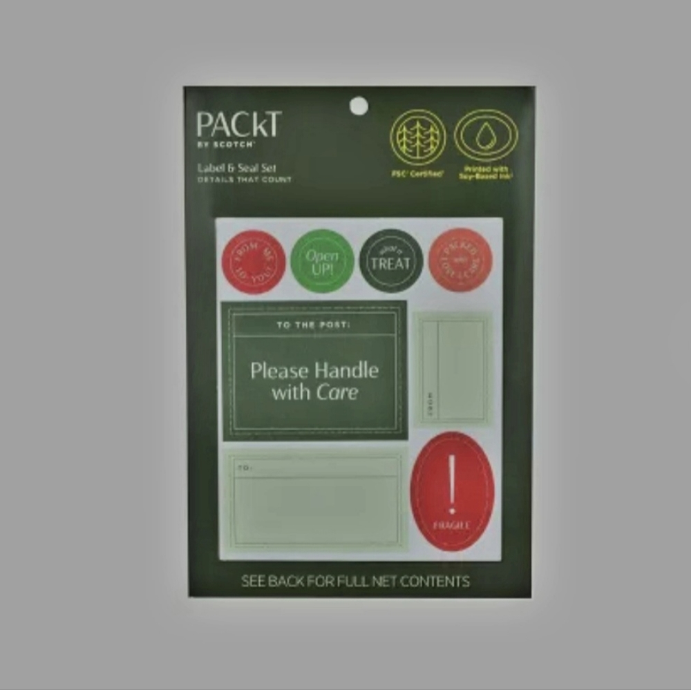 Packt by Scotch 32ct Label and Seal Set